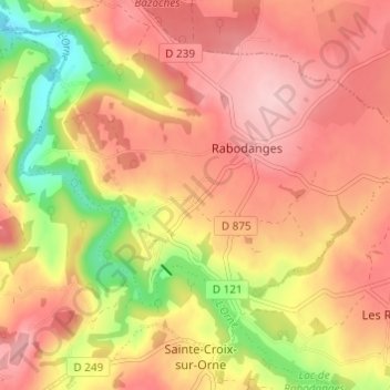 Mapa topográfico Le Perrey, altitud, relieve