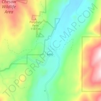 Mapa topográfico Chesaw, altitud, relieve