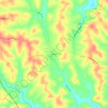Mapa topográfico Shade, altitud, relieve