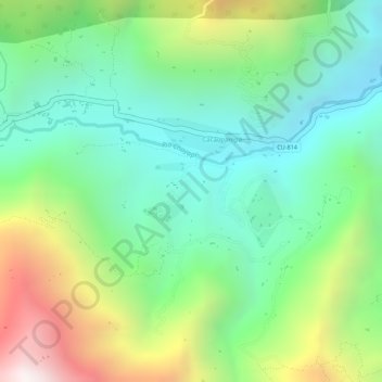 Mapa topográfico Reserva Natural de Tunkimayo, altitud, relieve