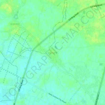 Mapa topográfico Ognaj, altitud, relieve