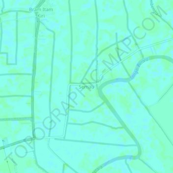 Mapa topográfico Semau, altitud, relieve