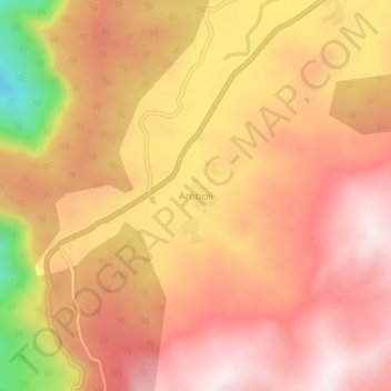 Mapa topográfico Amboli, altitud, relieve