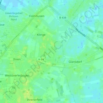Mapa topográfico Unlande, altitud, relieve