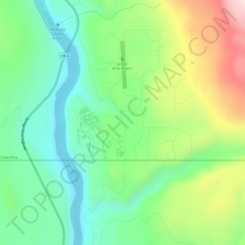 Mapa topográfico Denali view, altitud, relieve