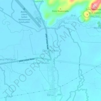 Mapa topográfico Desa Padolo, altitud, relieve