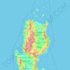 Mapa topográfico Kalinga, altitud, relieve