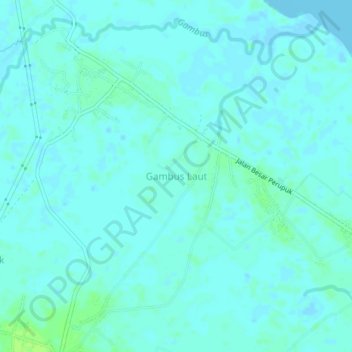 Mapa topográfico Gambus Laut, altitud, relieve