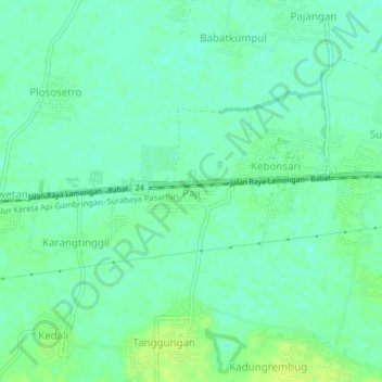 Mapa topográfico Paji, altitud, relieve