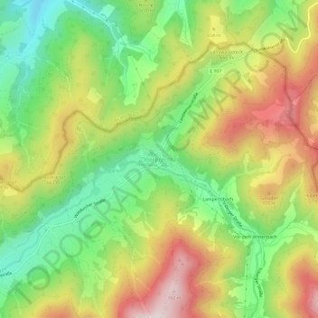 Mapa topográfico Oberprechtal, altitud, relieve