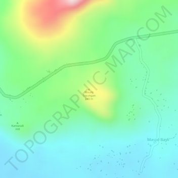 Mapa topográfico Mount Tayungan, altitud, relieve