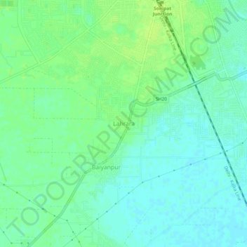Mapa topográfico Lahrara, altitud, relieve