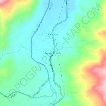 Mapa topográfico Rey del Oriente, altitud, relieve