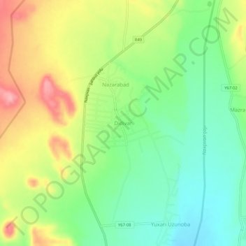 Mapa topográfico Didivar, altitud, relieve