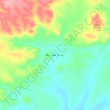 Mapa topográfico Morro de Dentro, altitud, relieve