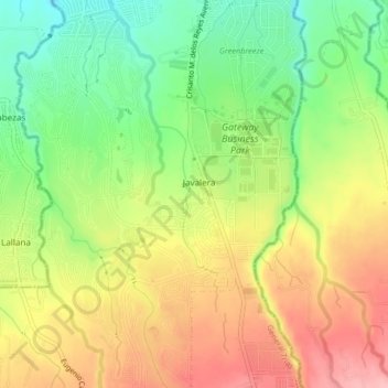Mapa topográfico Javalera, altitud, relieve