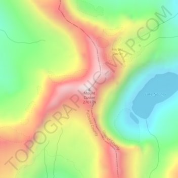 Mapa topográfico Mount Custer, altitud, relieve