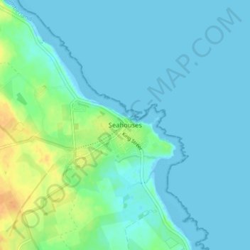 Mapa topográfico Seahouses, altitud, relieve