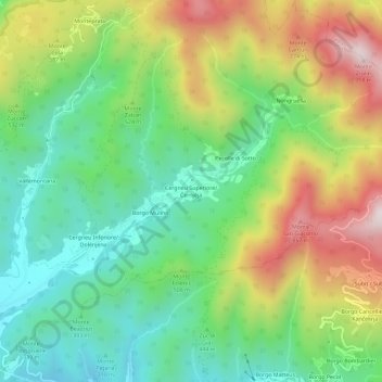 Mapa topográfico Cergneu, altitud, relieve