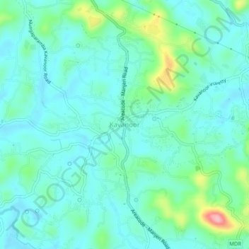 Mapa topográfico Kavanoor, altitud, relieve