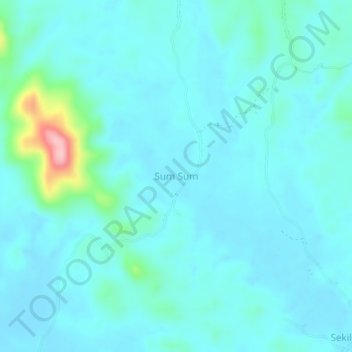 Mapa topográfico Sum Sum, altitud, relieve
