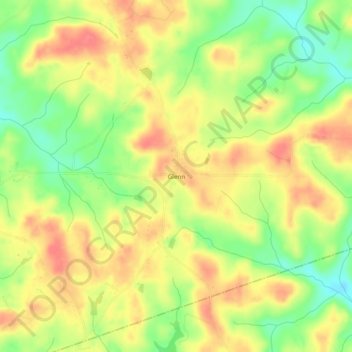 Mapa topográfico Glenn, altitud, relieve