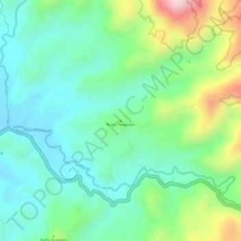 Mapa topográfico Buttu Penanian, altitud, relieve
