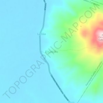 Mapa topográfico El Caballo, altitud, relieve