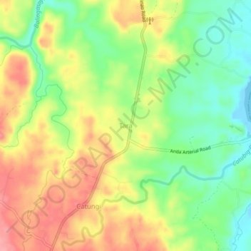 Mapa topográfico Tara, altitud, relieve