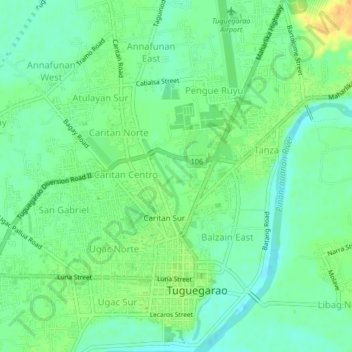 Mapa topográfico Balzain West, altitud, relieve