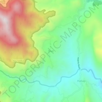 Mapa topográfico Duit, altitud, relieve