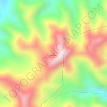 Mapa topográfico Gunung Putri, altitud, relieve