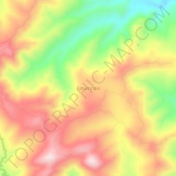 Mapa topográfico Fatumnasi, altitud, relieve