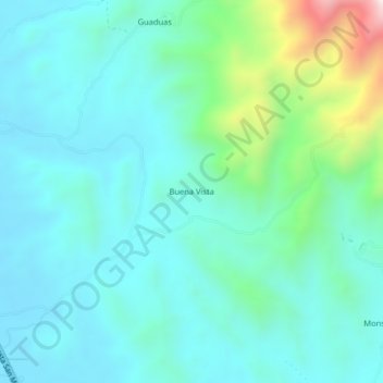 Mapa topográfico Buena Vista, altitud, relieve