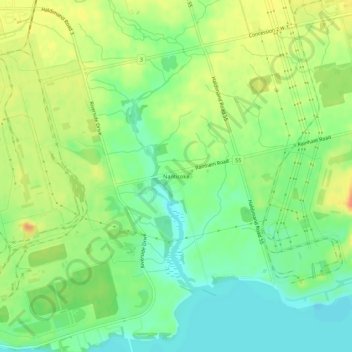 Mapa topográfico Nanticoke, altitud, relieve