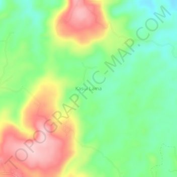 Mapa topográfico Kasui Lama, altitud, relieve