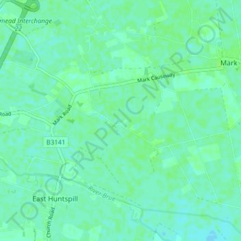 Mapa topográfico Southwick, altitud, relieve