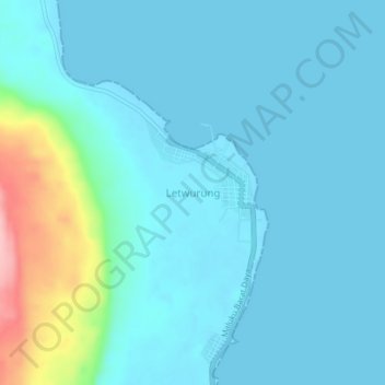 Mapa topográfico Letwurung, altitud, relieve