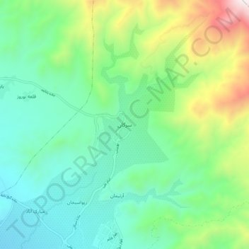 Mapa topográfico Serkan, altitud, relieve