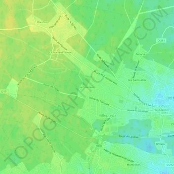 Mapa topográfico Le Tronquet, altitud, relieve