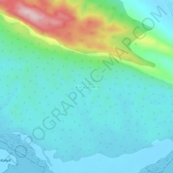 Mapa topográfico Kangayan, altitud, relieve