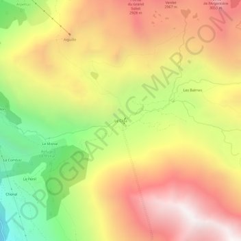 Mapa topográfico Le Clou, altitud, relieve