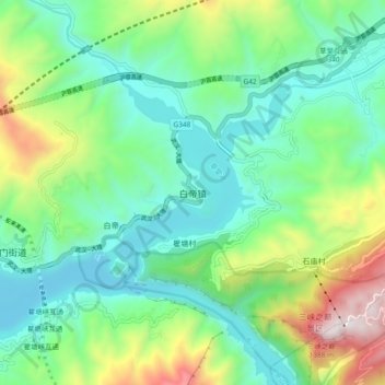 Mapa topográfico Baidi, altitud, relieve