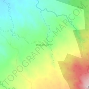 Mapa topográfico Dagundalahon, altitud, relieve