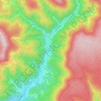 Mapa topográfico Unter Seebach, altitud, relieve