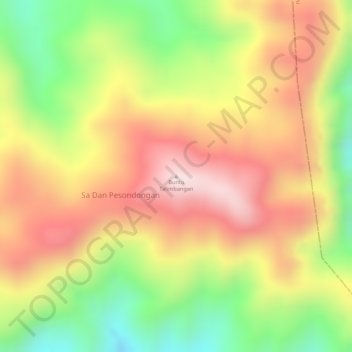Mapa topográfico Buntu Talimbangan, altitud, relieve