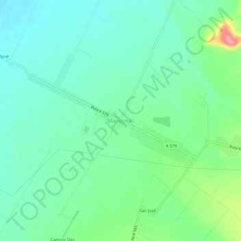 Mapa topográfico Mariposas, altitud, relieve