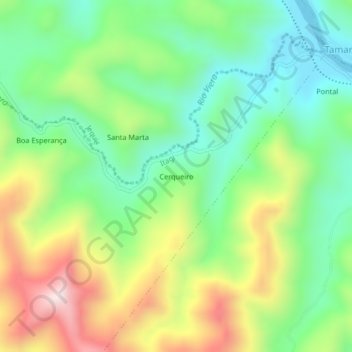 Mapa topográfico Cerqueiro, altitud, relieve