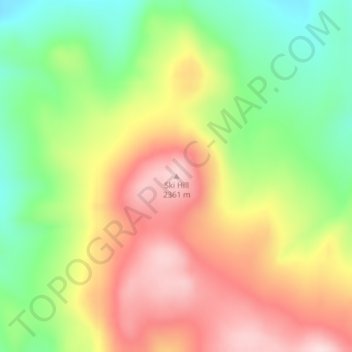 Mapa topográfico Ski Hill, altitud, relieve