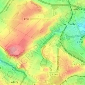Mapa topográfico Seffent, altitud, relieve